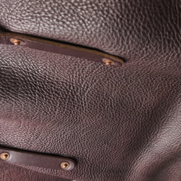 💥Go Forth Goods Avery Large Tote Bag Mocha Pebbled Leather Made in America💥 - Picture 13 of 16